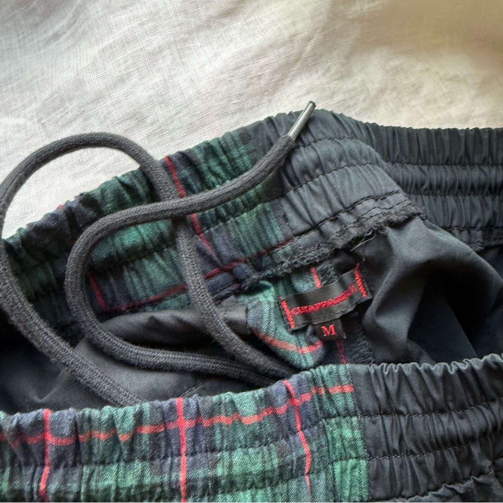 CLOT green black plaid cotton‎ patchwork slim straight leg pants - Picture 5 of 6